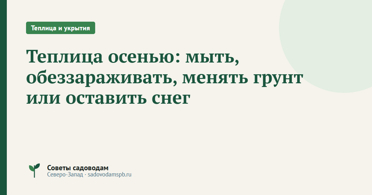 Теплица осенью: мыть, обеззараживать, менять грунт или оставить снег